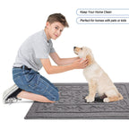 Foneyi Indoor Doormat, Front Back Door Mat 20'X32' Washable, Rubber Backing Non Slip Door Mats, Low-Profile Absorbent Entrance