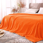 Bedelite Fleece Blankets 108 Inch X90 Size Orange Throw Blankets For Bed & Couch,Plush Cozy Fuzzy Blanket, Super Soft & Warm Lig