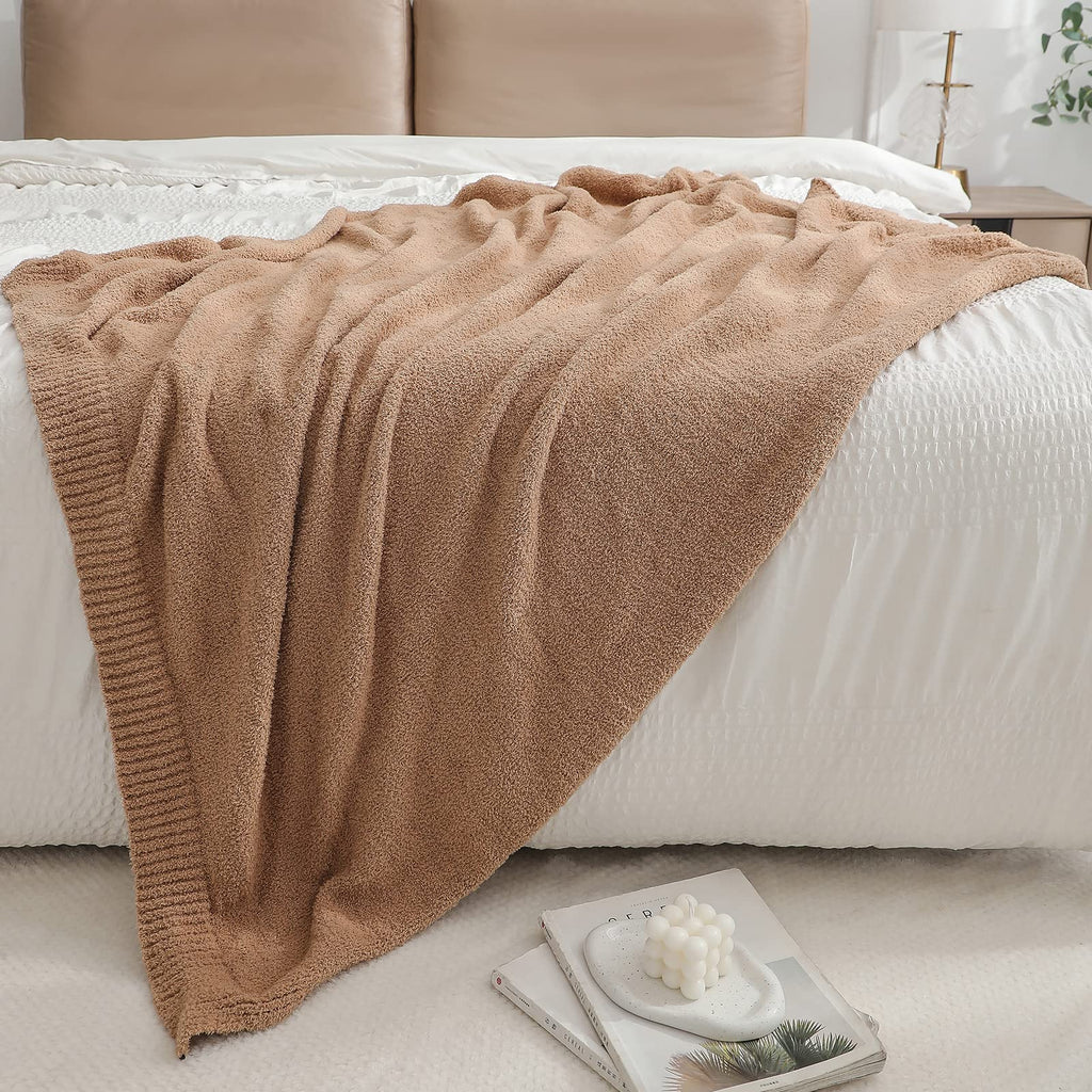 Bearberry Super Soft Fluffy Throw Blanket Lightweight Cozy Warm Throw Blankets For Couch Bed Sofa All Season (Camel, 53   X71