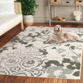 SAFAVIEH Adirondack Collection Area Rug - 9 x 12, Ivory & Dark Green, Contemporary Design, Stain Resistant, Ideal for High Tra