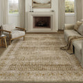 PureCozy Brown 8x10 Area Rug for Living Room Washable Vintage Distressed Large Carpet Bedroom Low Pile Non Slip Indoor Soft Retr