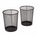 Seville Classics 2-Pack Steel Mesh Round Trashcan Wastebasket for Trash or Recycle in The Home, Office, or Garage, Black, 6 Gall