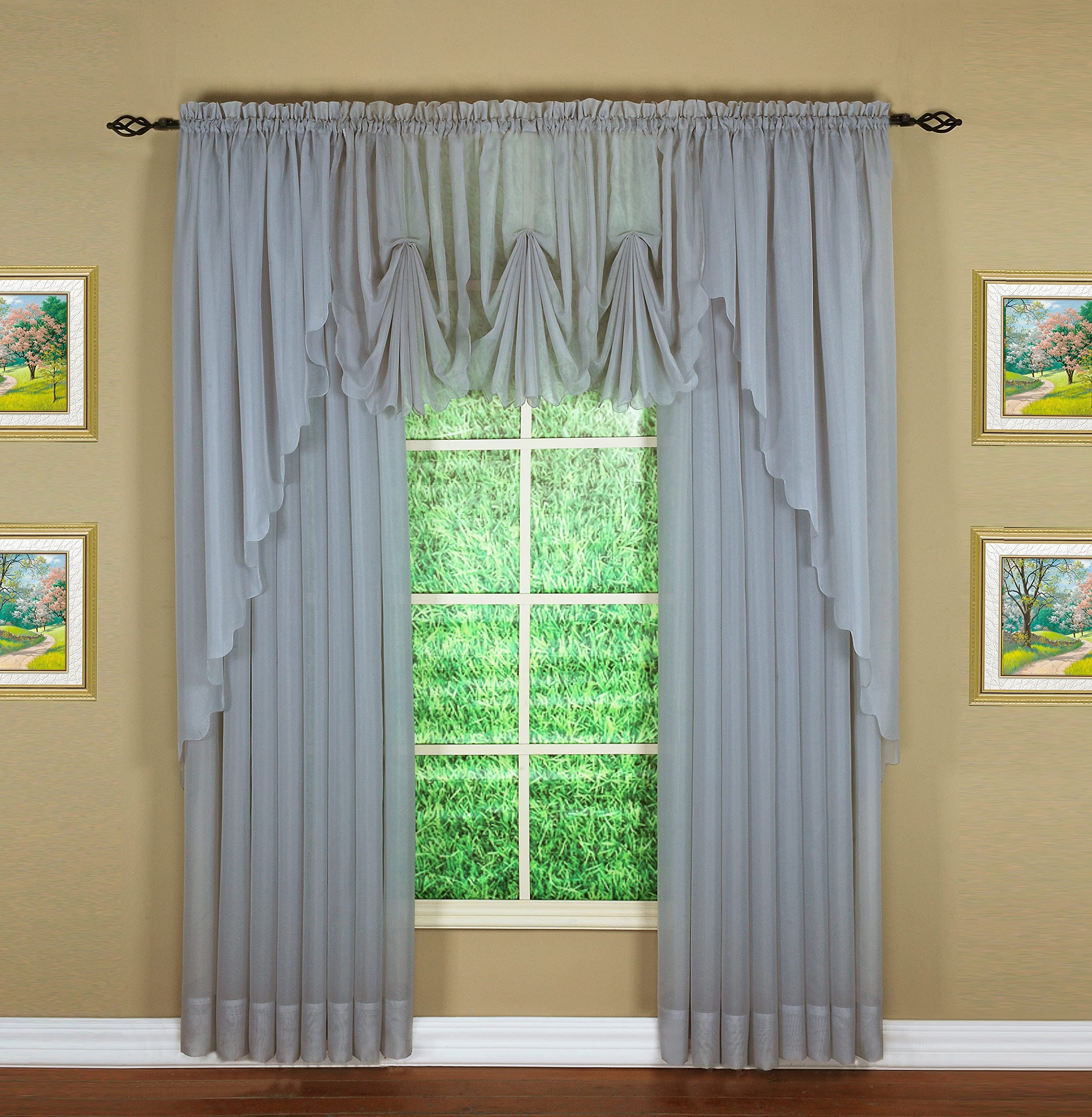 Today'S Curtain Emelia Original Voile Panel 108', Grey, 60' W X 108' L