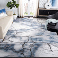 SAFAVIEH Craft Collection Area Rug - 106 x 14, Grey & Blue, Modern Abstract Design, Non-Shedding & Easy Care, Ideal for High T