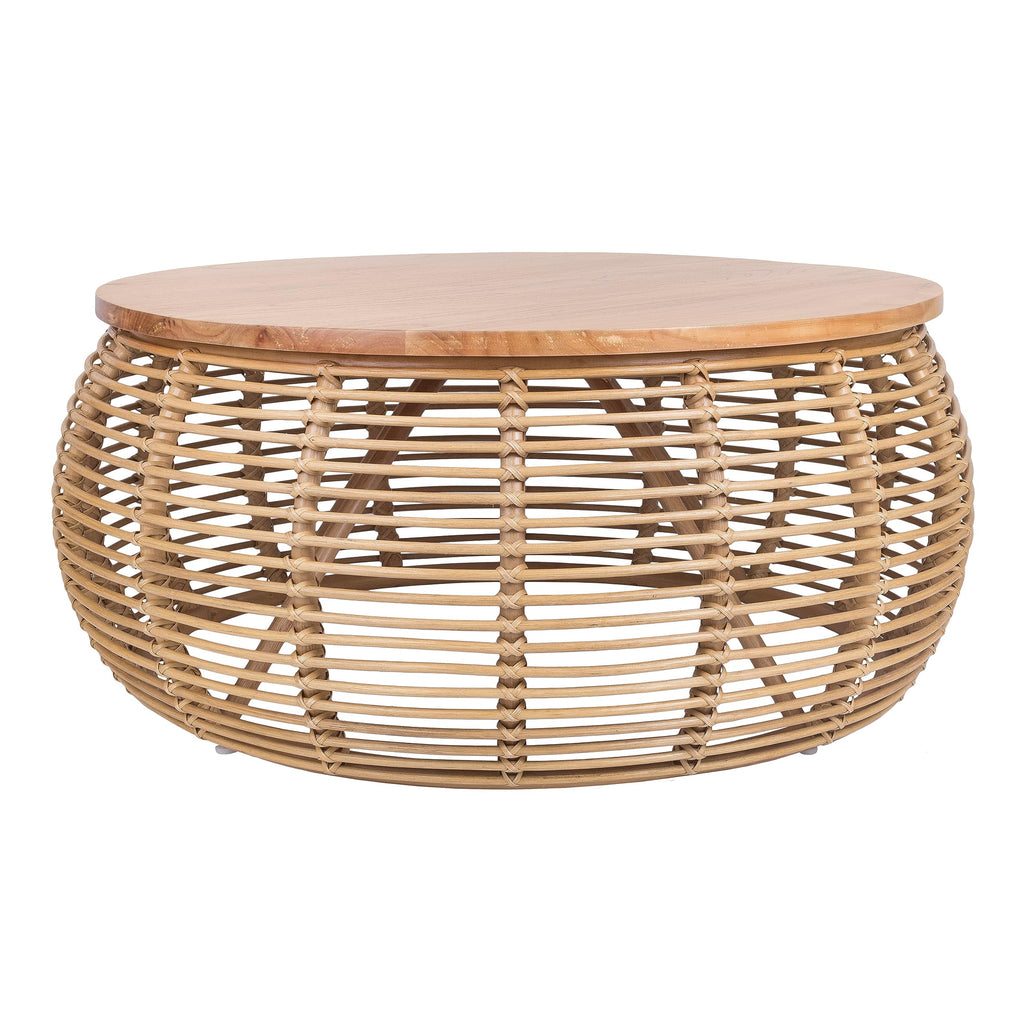 Npd Furniture And More Iris Rattan Round Coffee Table, Honey Brown