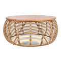 Npd Furniture And More Iris Rattan Round Coffee Table, Honey Brown