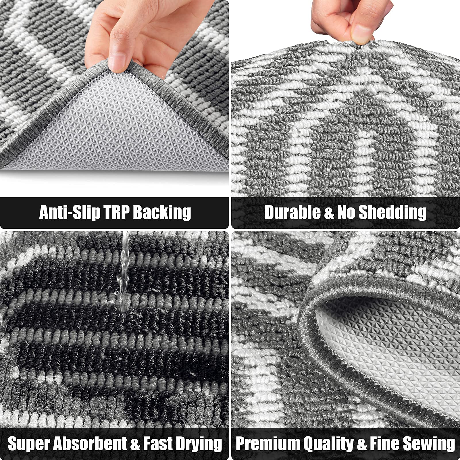 Indoor Doormat 36''X 59'', Absorbent Front Back Door Mat Floor Mats, Rubber Backing Non Slip Door Mats Inside Entrance Door Runn