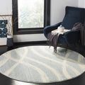 SAFAVIEH Adirondack Collection 8 Round Cream / Slate ADR125T Modern Wave Distressed Non-Shedding Living Room Bedroom Area Rug