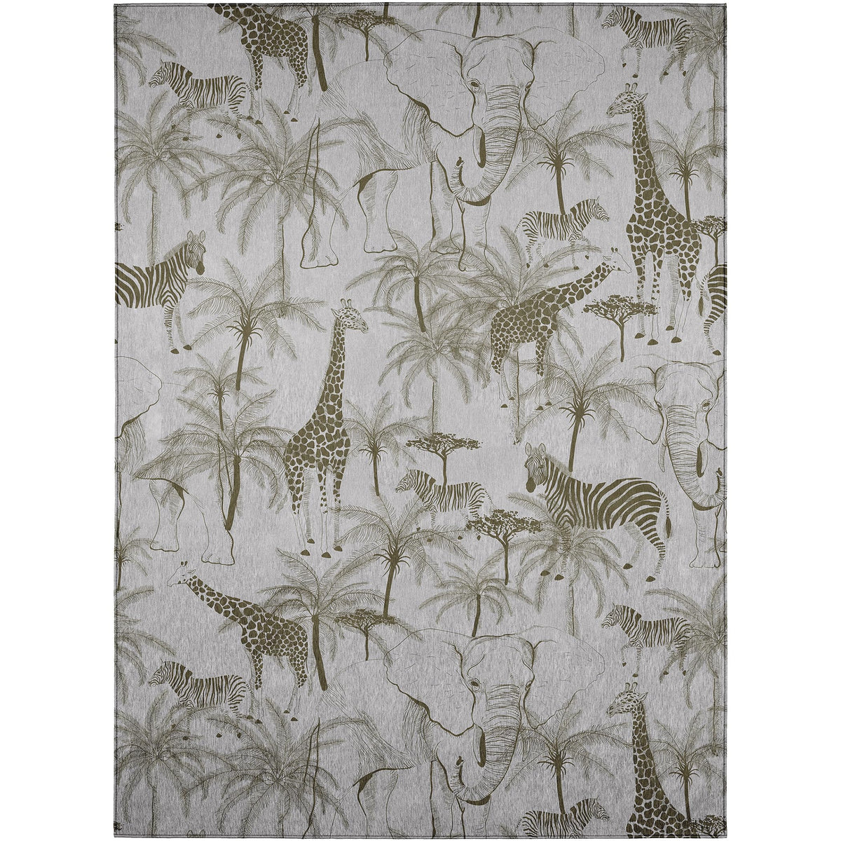 Dalyn Rugs Tropics Tc7 Gray 8' X 10' Indoor Outdoor Area Rug, Easy Clean, Machine Washable, Non Shedding, Bedroom, Living Room, Dining Room, Kitchen, Patio Rug