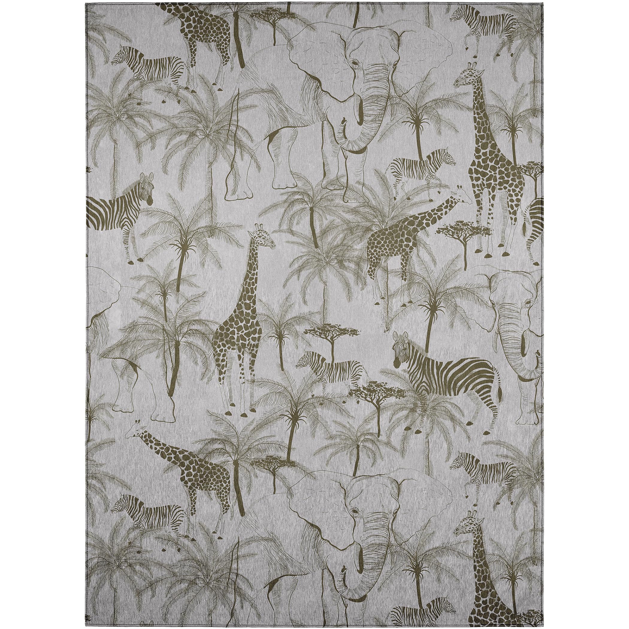 Dalyn Rugs Tropics Tc7 Gray 8' X 10' Indoor Outdoor Area Rug, Easy Clean, Machine Washable, Non Shedding, Bedroom, Living Room, Dining Room, Kitchen, Patio Rug