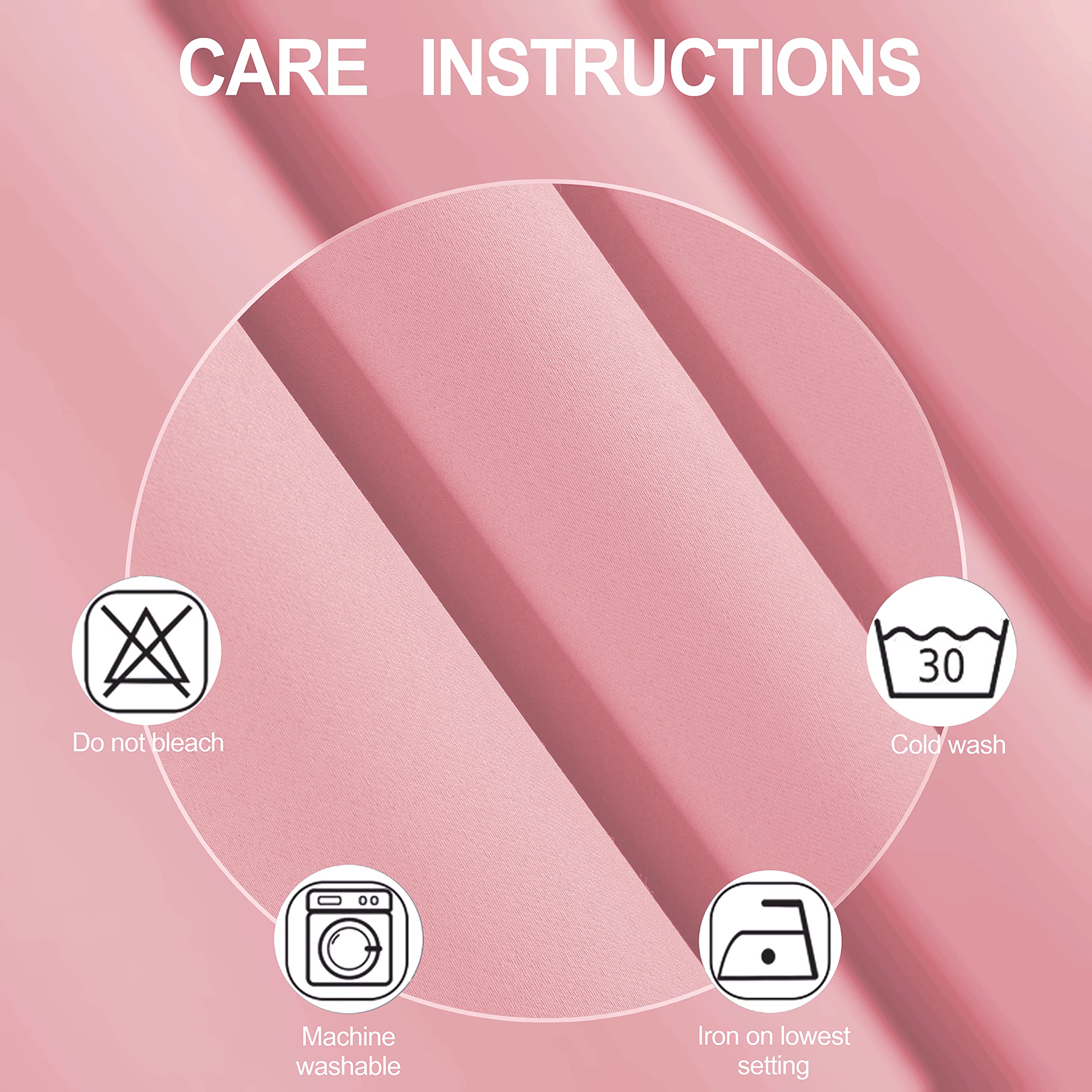 Lemomo 100% Blackout Curtains 40 X 84 Inch/Pink Curtains 2 Panels With Black Lining Room Darkening Thermal Insulated Bedroom Cur