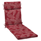 Arden Selections Outdoor Chaise Cushion, 21 X 72, Rain-Proof, Fade Resistant 21 X 72, Red Leaf Palm