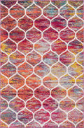 Unique Loom Trellis Frieze Collection Area Rug - Rounded (6' x 9', Multi/ Black)