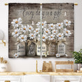 Laifzere Vintage Floral Kitchen Curtains Rustic Flower Inspirational Small Short Cafe Window Curtains Wooden Country Quotes Bath