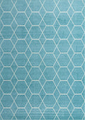 Unique Loom Trellis Frieze Collection Area Rug - Geometric (10 x 14 1, Light Blue/ Ivory)