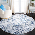SAFAVIEH Amelia Collection 3 Round Grey / Navy ALA783H Modern Trellis Distressed Non-Shedding Dining Room Entryway Foyer Living