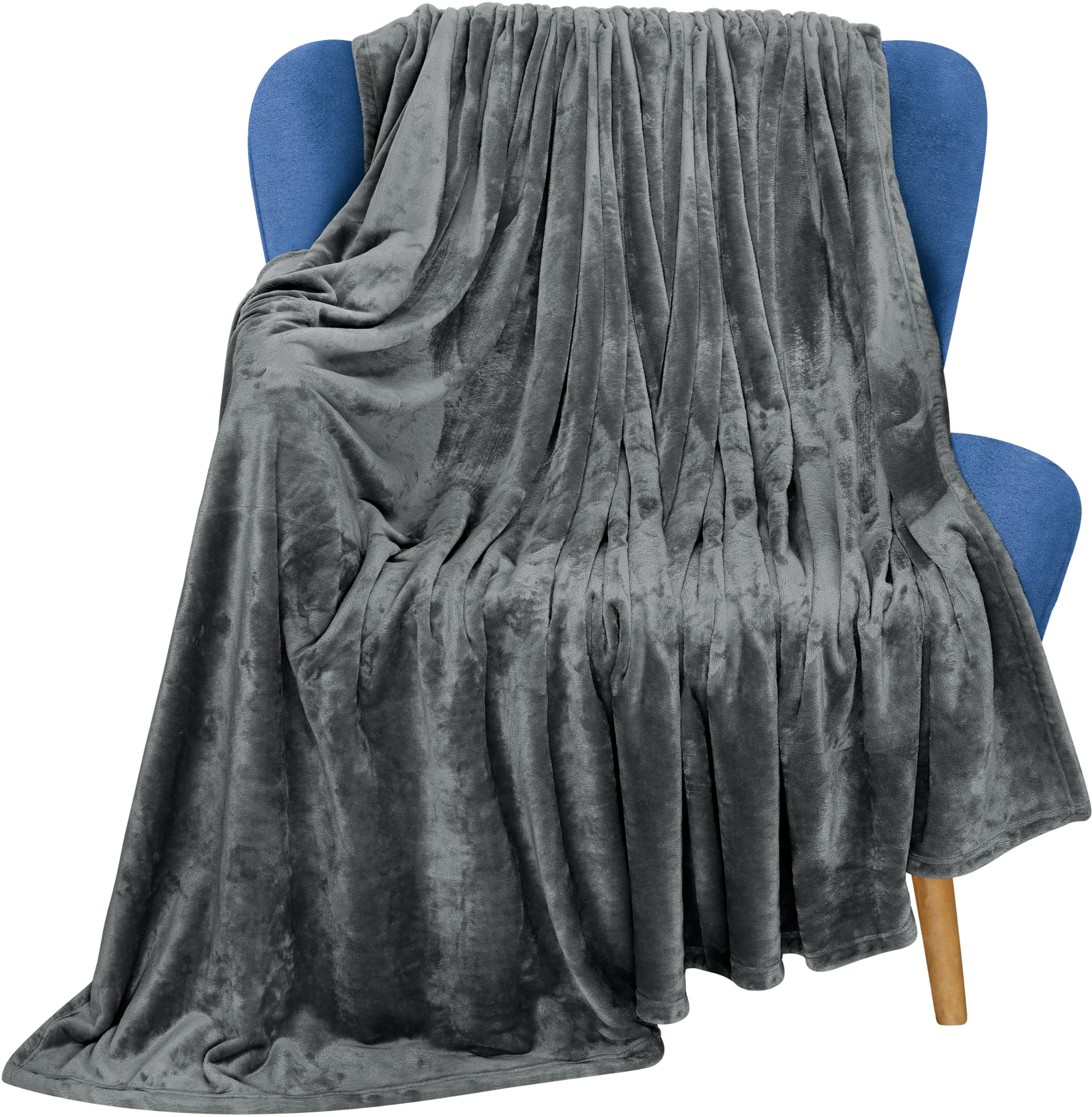 Utopia Bedding Fleece Blanket Throw Xl Size Grey 300Gsm Luxury Blanket For Couch Sofa Bed Anti-Static Fuzzy Soft Blanket Microfi