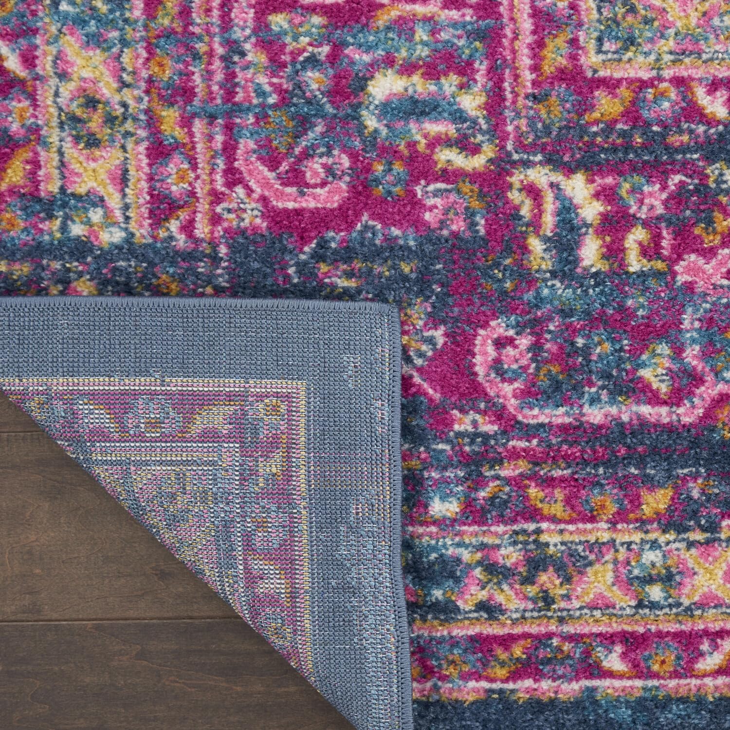 Nourison Passion Blue 22' X 34' Area Rug, Boho, Traditional, Easy Cleaning, Non Shedding, Bed Room, Living Room, Hallway, (2' X 3')