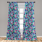 Ambesonne Abstract Window Curtains Pack Of 2, Digital Raindrops Leafage Creative Contemporary Style Print, Lightweight Set With