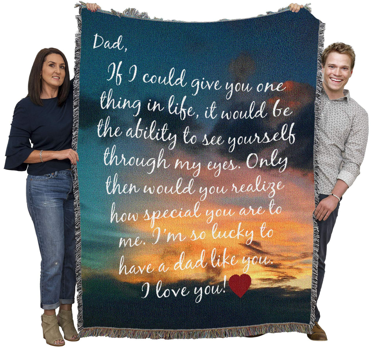 Pure Country Weavers Dad - See Yourself Through My Eyes Blanket - Gift Tapestry Throw Woven From Cotton - Made In The Usa (72X54