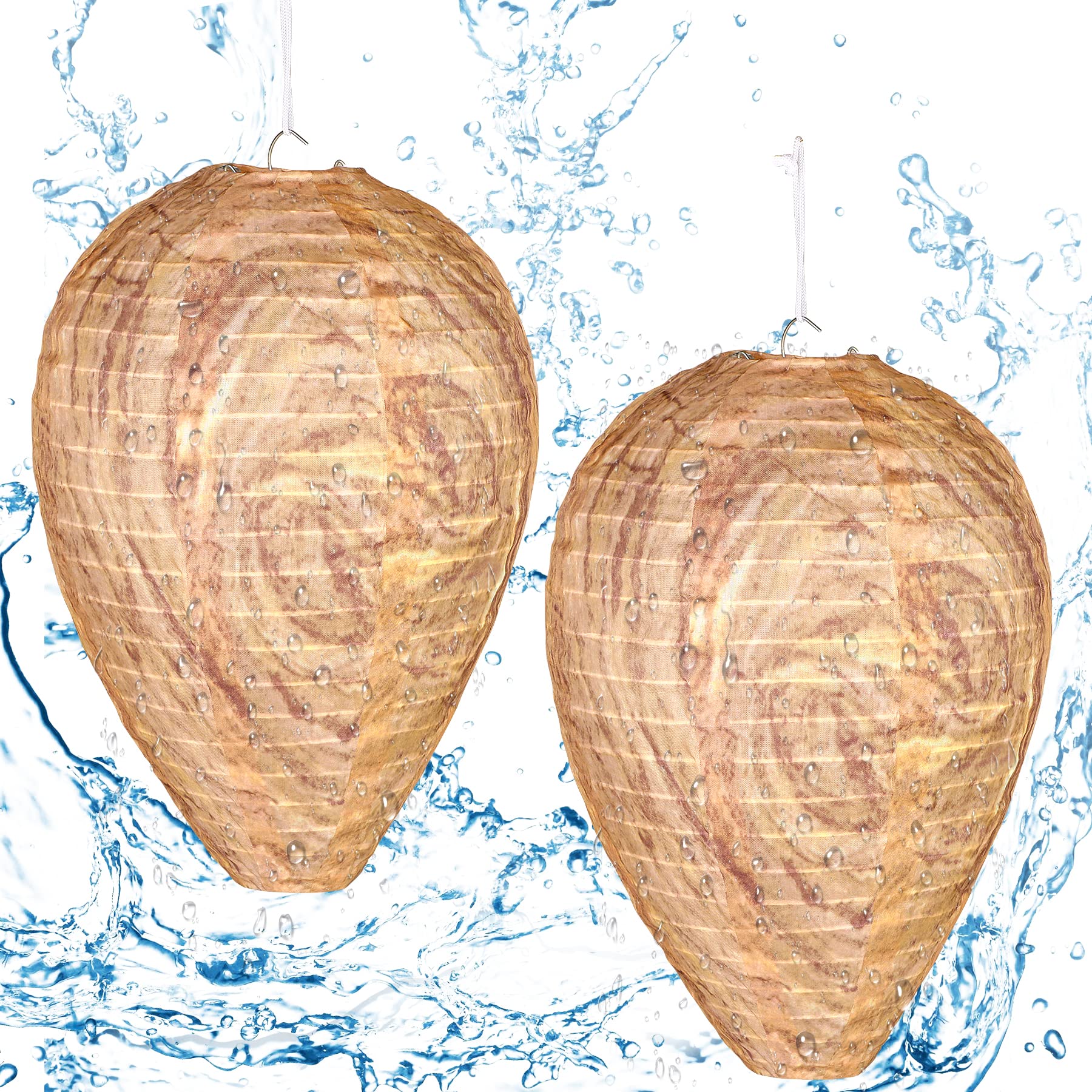 Decyool 2 Pack Wasp Nest Decoy Wasp For Hornets Yellow Jackets Outdoor Waterproof Material (Light Color)