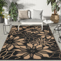 Genimo Outdoor Rug Waterproof For Patios Clearance, 6' X 9' Reversible Plastic Straw Floral Camping Carpet, Large Area Rugs Mats