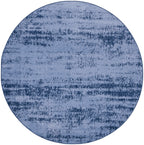 Nourison Essentials Indoor/Outdoor Solid Abstract Denim 6' X Round Area Rug, Easy Cleaning, Non Shedding, Bed Room, Living Room, Dining Room, Backyard, Deck, Patio (6 Round)