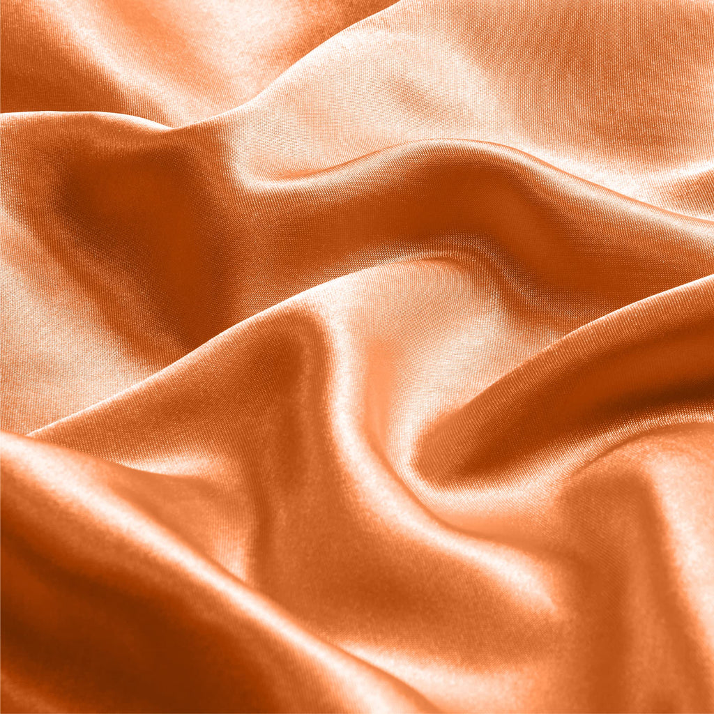 Bedelite Satin Pillowcase With Zipper, Burnt Orange Pillow Cases Queen Size Set Of 2, Super Soft And Cooling Similar To Silk Pil