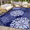 Luxstep Outdoor Rug Waterproof Outdoor Plastic Straw Rug Reversible Patio Rug Mat Outdoor Decor Large Area Mats For Rv, Picnic, Backyard, Deck, Balcony, Porch, Beach, Camping, 5' X 8' Blue