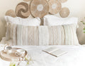 Blissblush Large Body Pillow Cover For Bed 20X54 Boho Accent Oversized Long Pillowcase For Bedroom Neutral White Decorative Cush