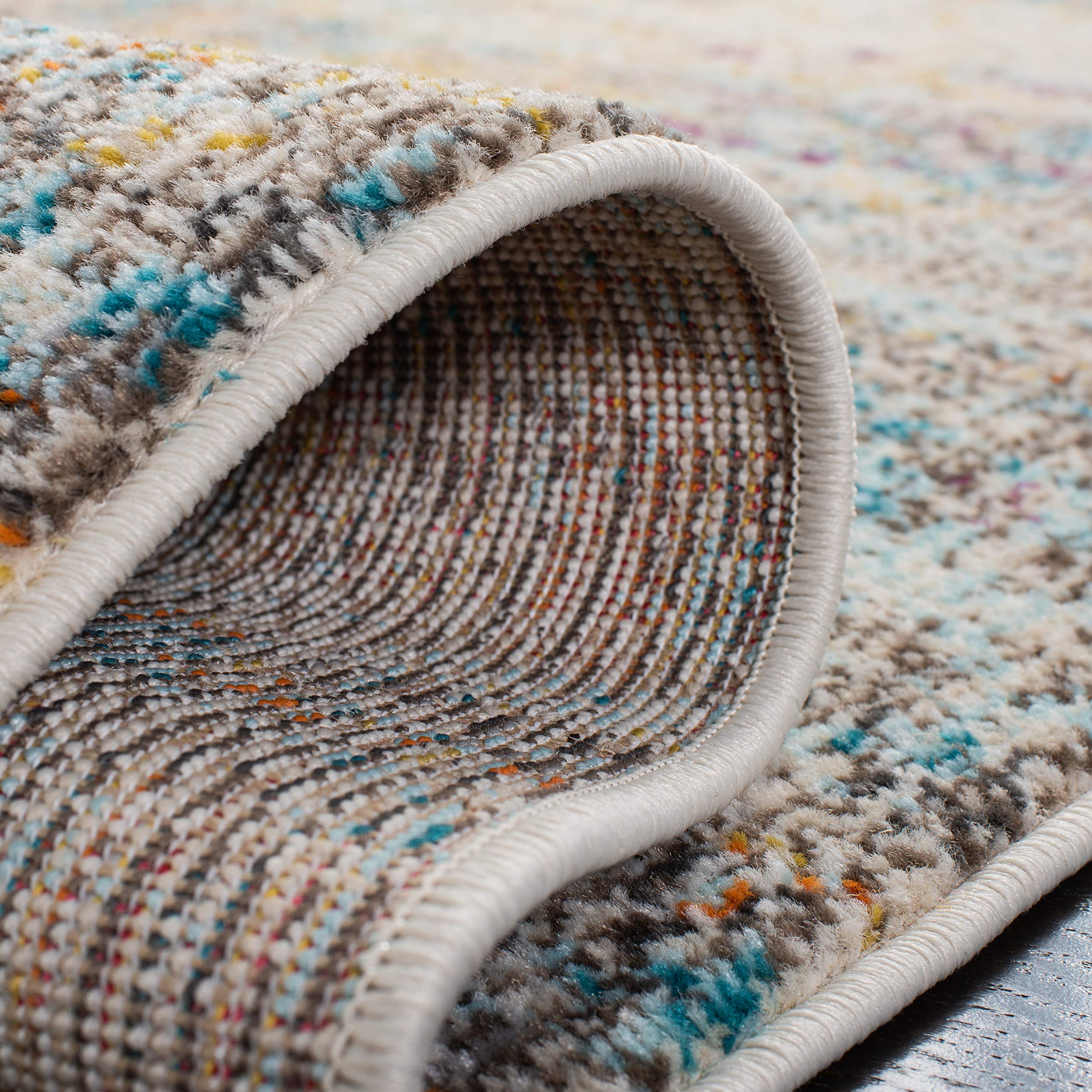 Safavieh Madison Collection Runner Rug - 2'2'' X 8', Grey & Gold, Boho Abstract Distressed Design, Non-Shedding & Easy Care, Ide