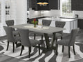 East West Furniture V-Style 7 Piece Dinette Set Consist Of A Rectangle Room Table With V-Legs And 6 Dark Gotham Linen Fabric Parsons Dining Chairs, 40X72 Inch, V697Ga650-7