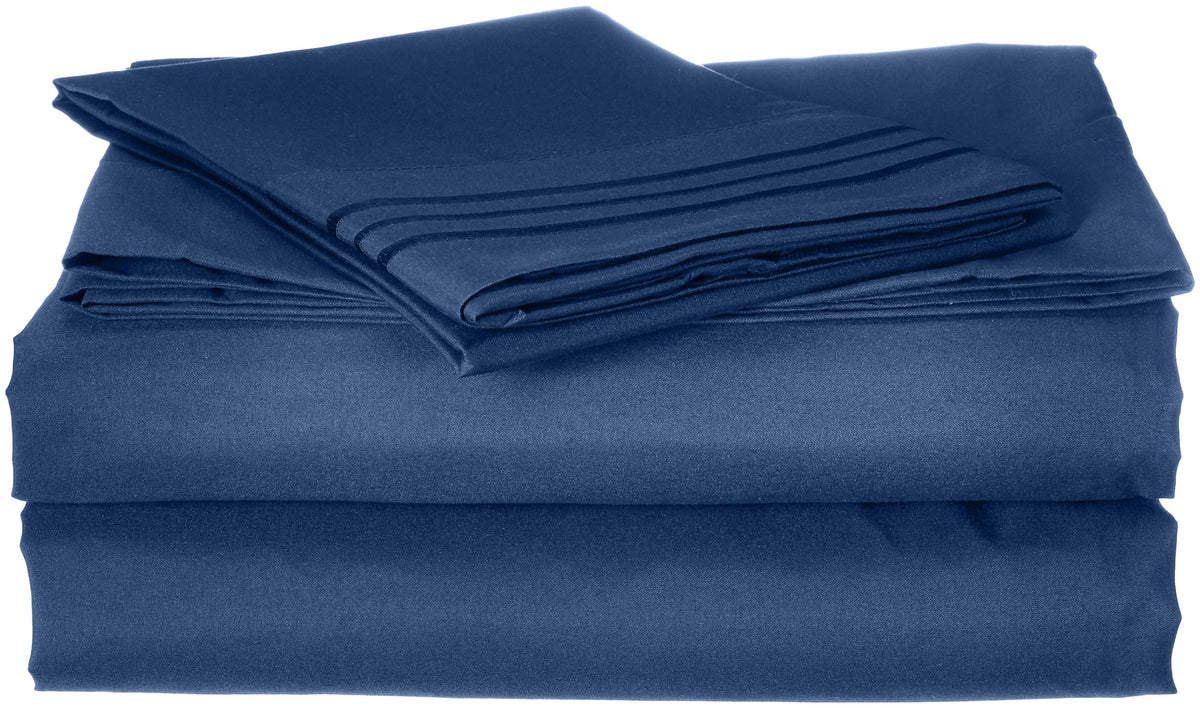 Elegant Comfort 4-Piece 1500 Premier Hotel Quality Bed Sheet Sets With Deep Pockets, Twin/Twin Xl, Navy