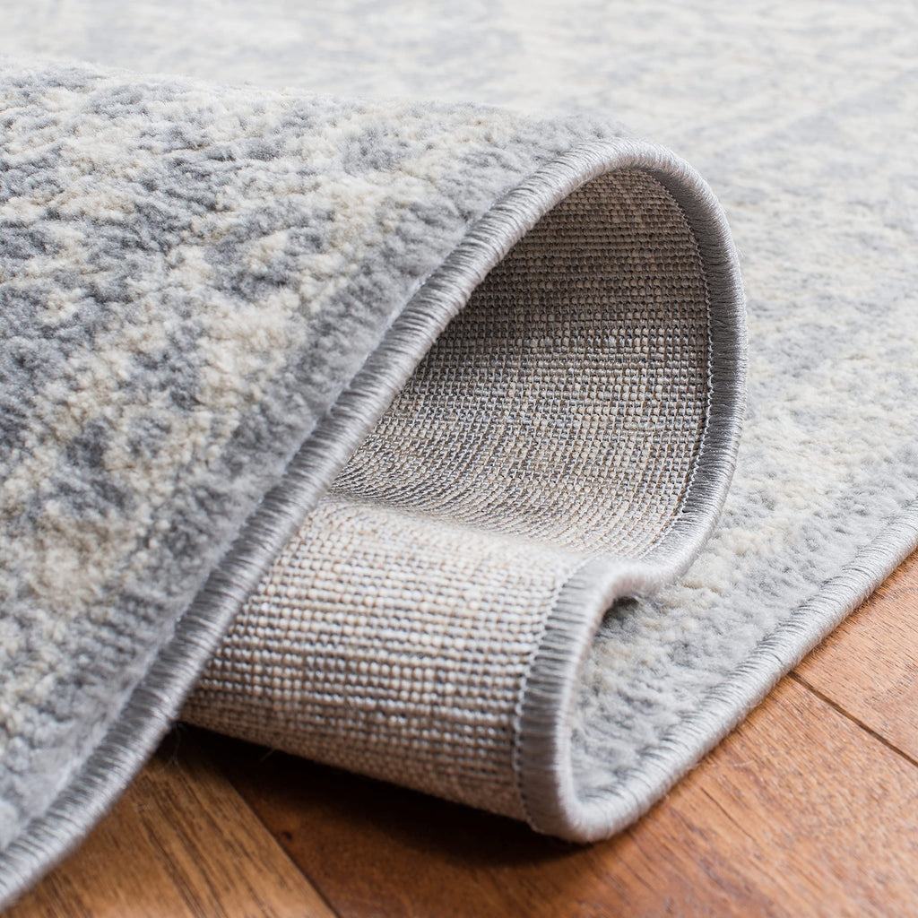 Safavieh Brentwood Collection Area Rug - 10' X 13', Light Grey & Ivory, Medallion Distressed Design, Non-Shedding & Easy Care, I