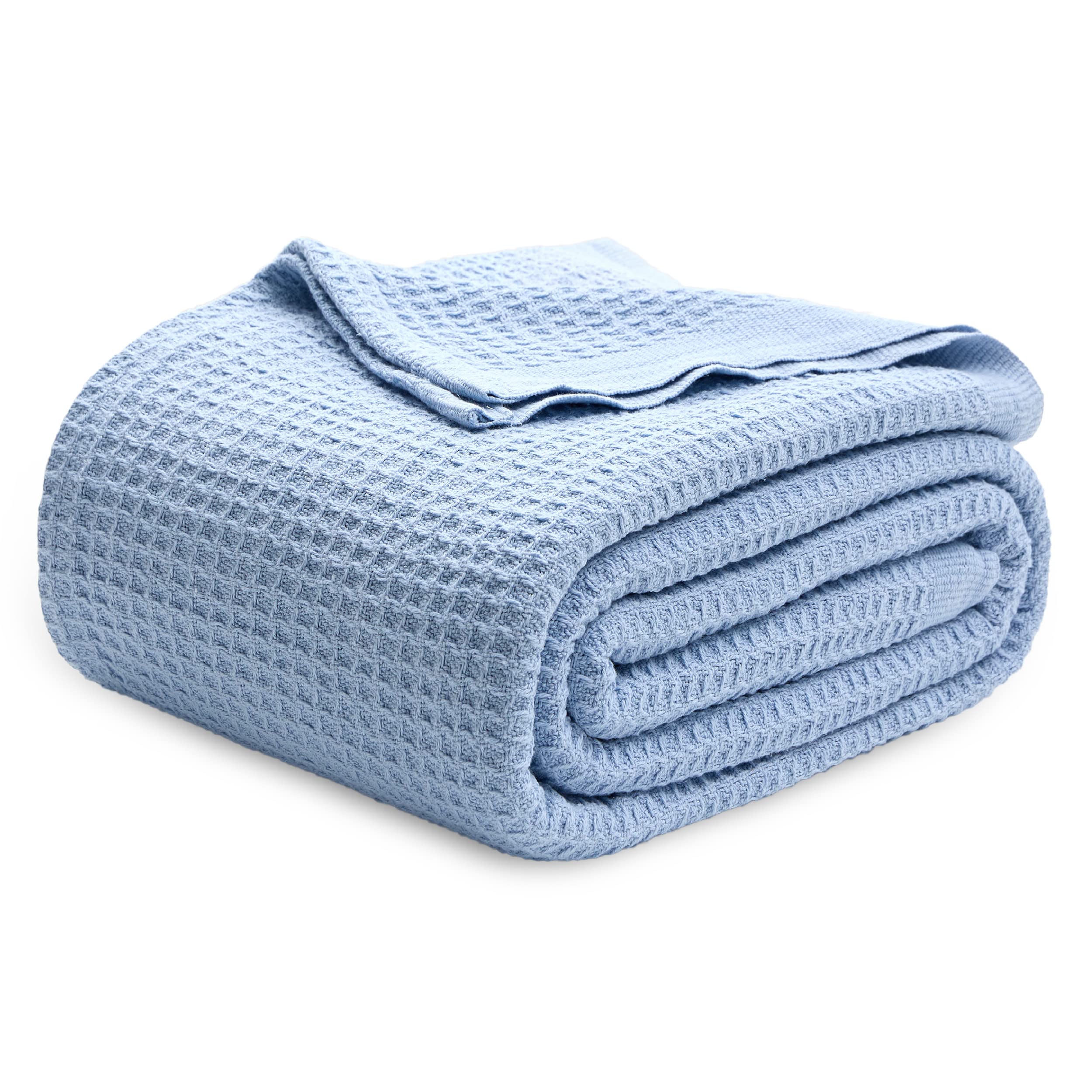 Bedsure   100%   Cotton   Blankets   Queen   Size   For   Bed   -   Waffle   Weave   Blankets   For   All Seasons, Cozy And Soft