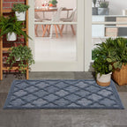 Nourison Easy Care Moroccan Navy Blue 2' X 4' Area Rug, Trellis, Easy Cleaning, Non Shedding, Bed Room, Living Room, Dining Room, Backyard, Deck, Patio (2X4)