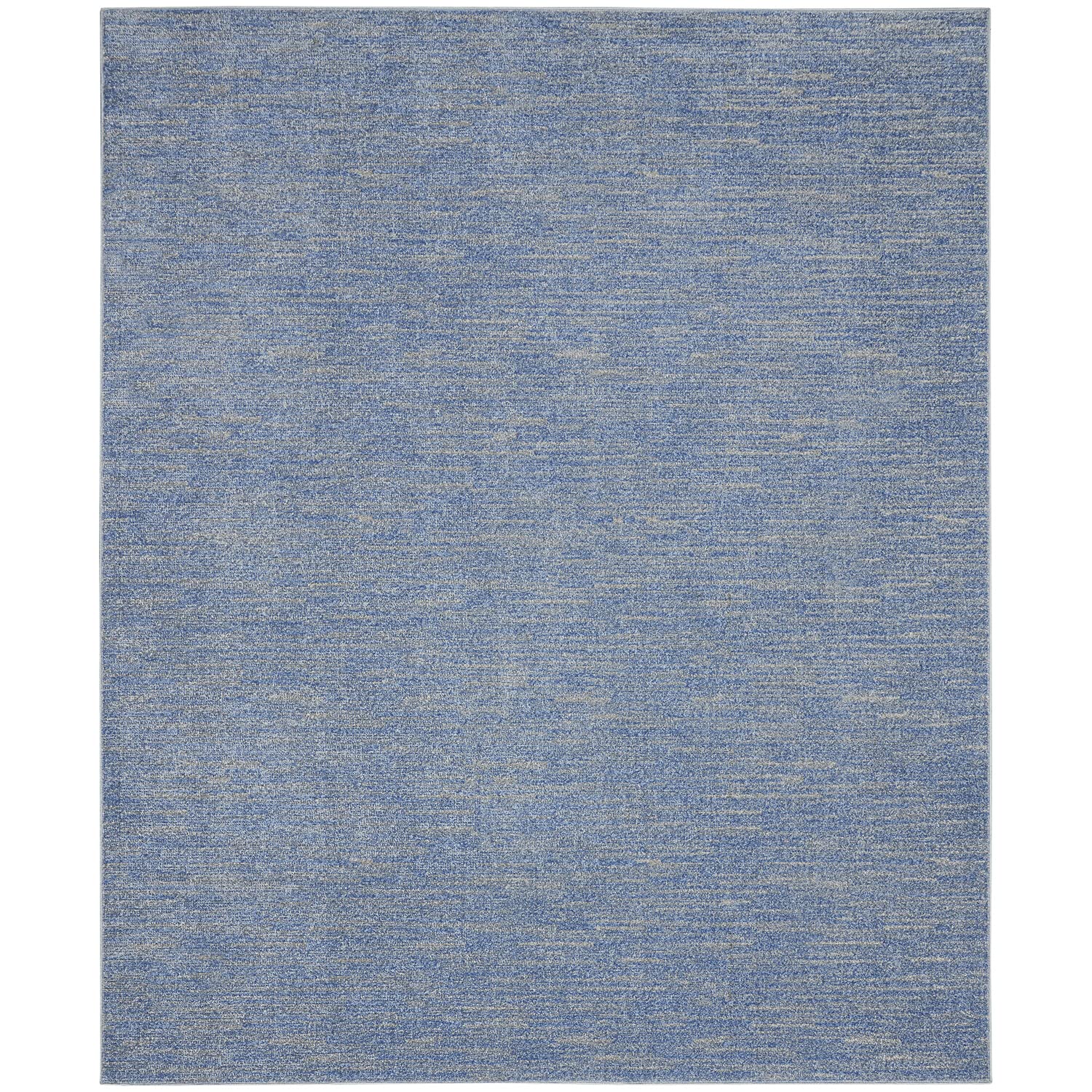 Nourison Essentials Indoor/Outdoor Blue/Grey 10' X 14' Area Rug, Easy Cleaning, Non Shedding, Bed Room, Living Room, Dining Room