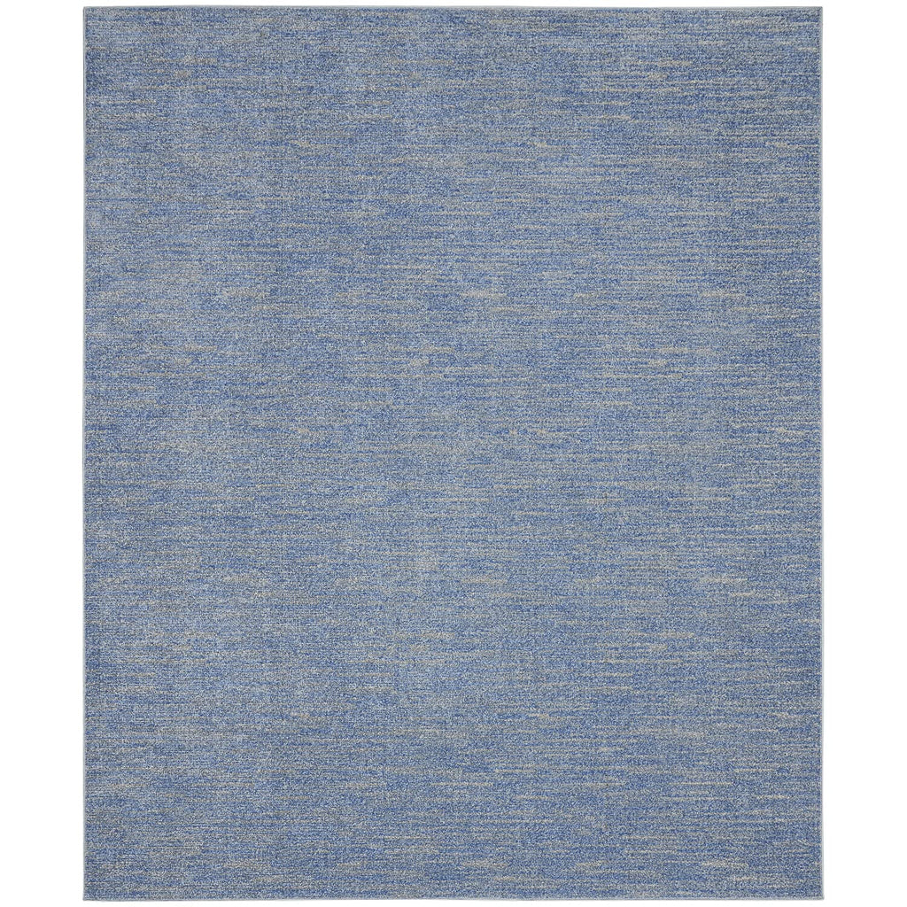 Nourison Essentials Indoor/Outdoor Blue/Grey 8' X 10' Area Rug, Easy -Cleaning, Non Shedding, Bed Room, Living Room, Dining Room, Backyard, Deck, Patio (8X10)