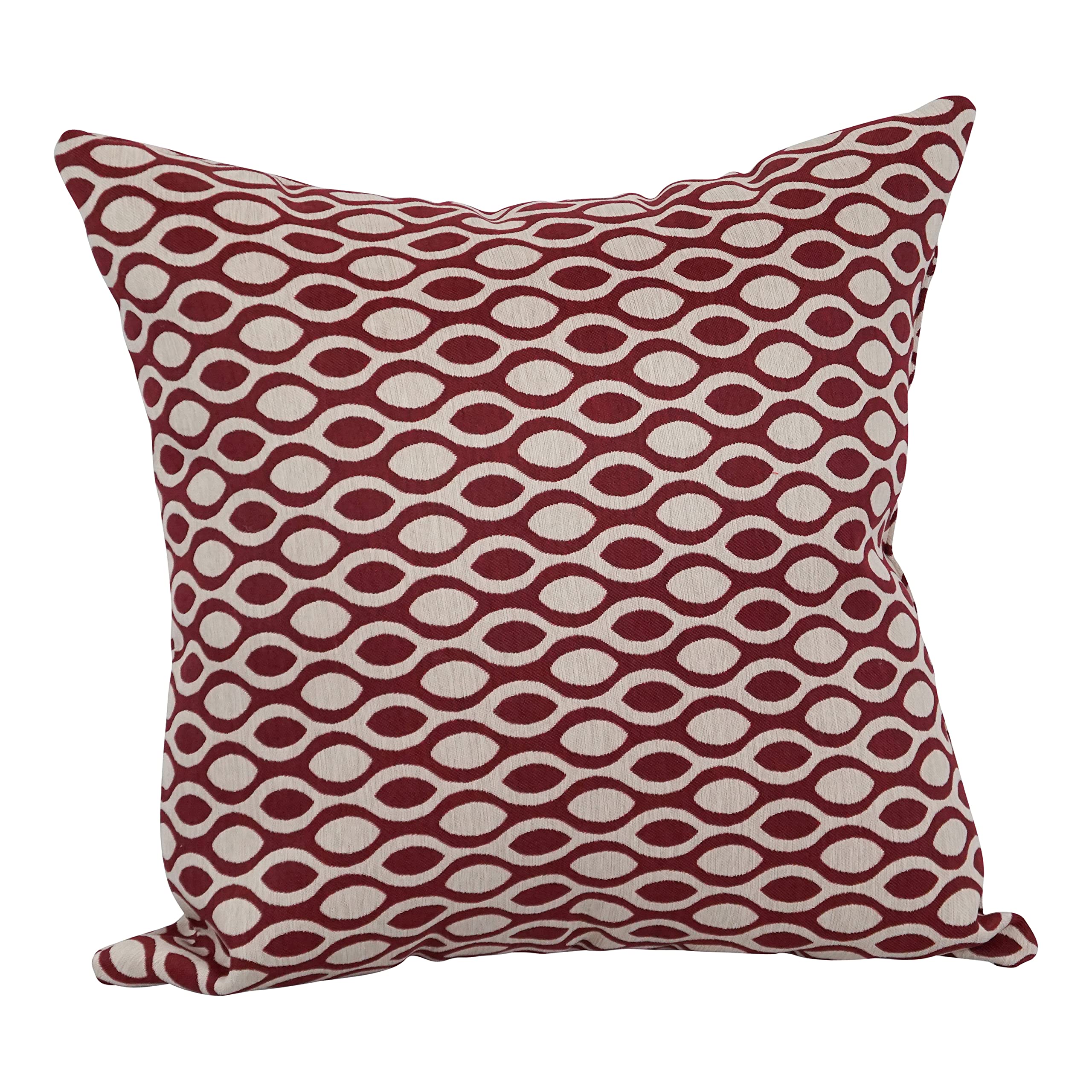 Blazing Needles Square Polyester Jacquard Throw Pillow, 17", Ozero Wine
