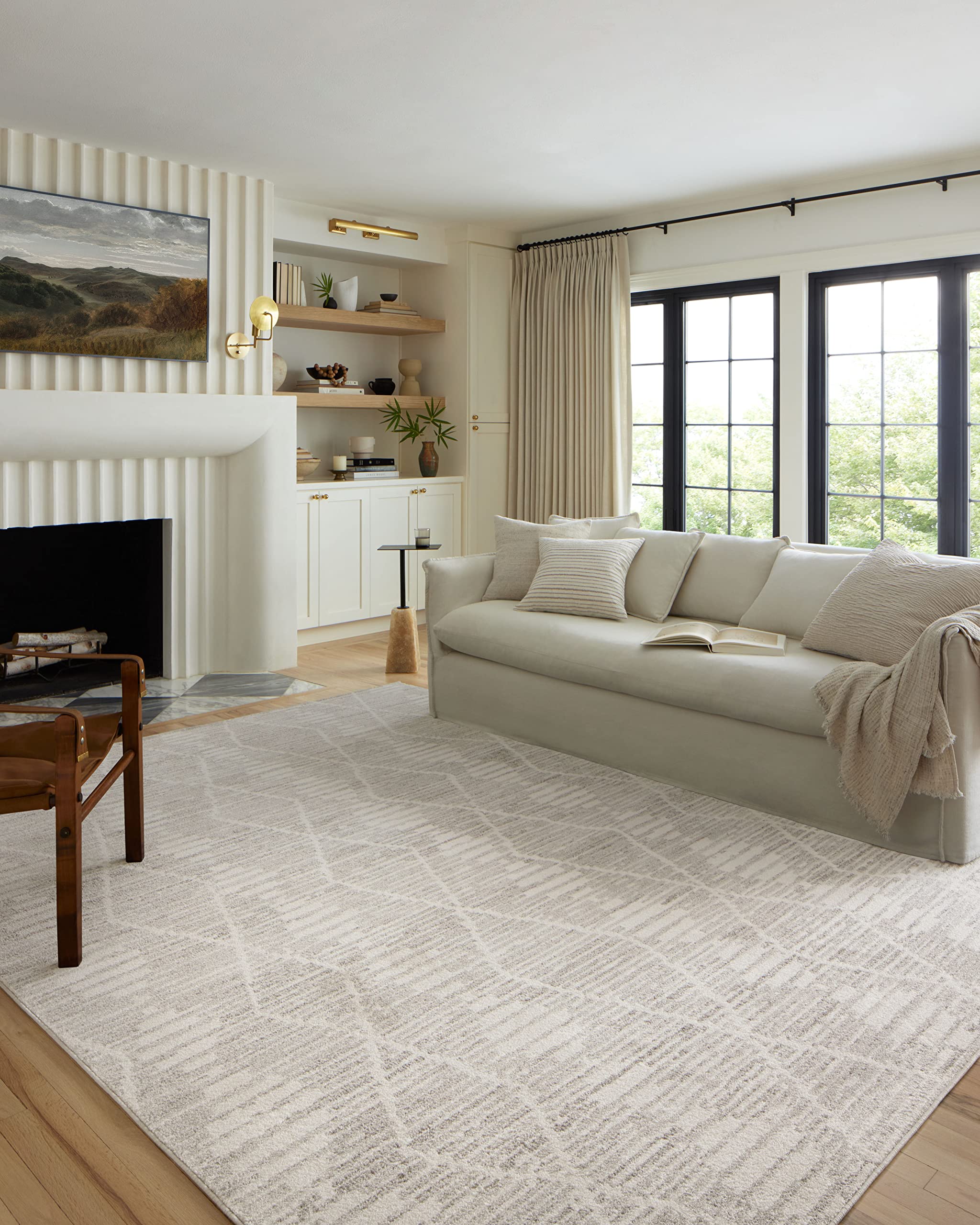 Loloi II Kamala Collection KAM-02 Ivory/Silver 2-7 x 10-0 Runner Rug