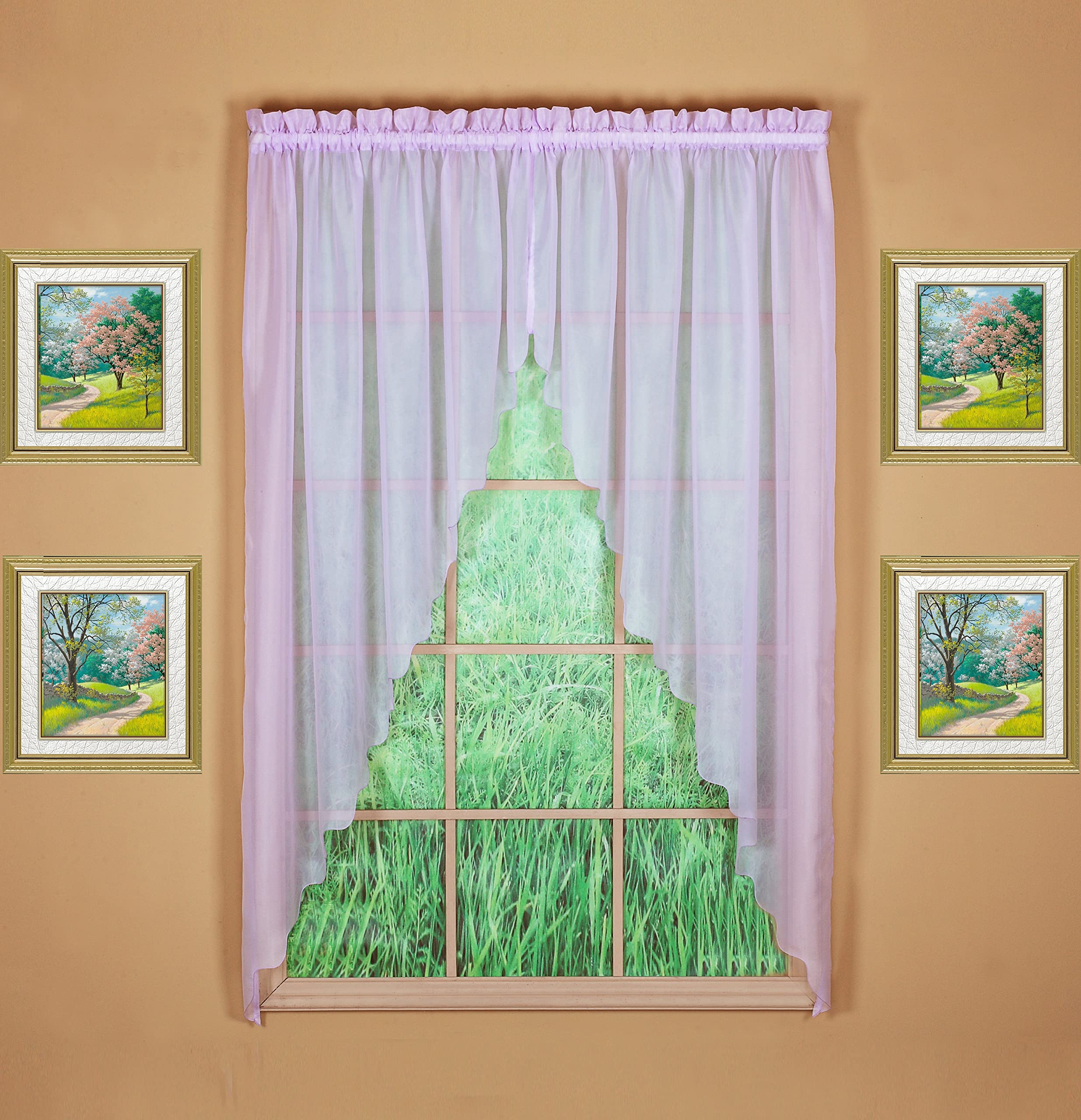 Today'S Curtain Emelia Original Voile Swagger Pair 63', Lilac, 90' W X 63' L