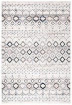 Safavieh Amsterdam Collection Accent Rug - 4' X 6', Ivory & Grey, Moroccan Boho Design, Non-Shedding & Easy Care, Ideal For High