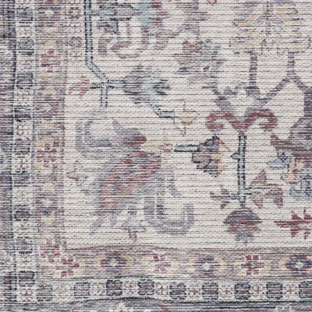 HomeRoots 522536 8 x 10 ft. Gray Floral Power Loom Distressed Rectangle Traditional Area Rug