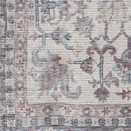 HomeRoots 522536 8 x 10 ft. Gray Floral Power Loom Distressed Rectangle Traditional Area Rug
