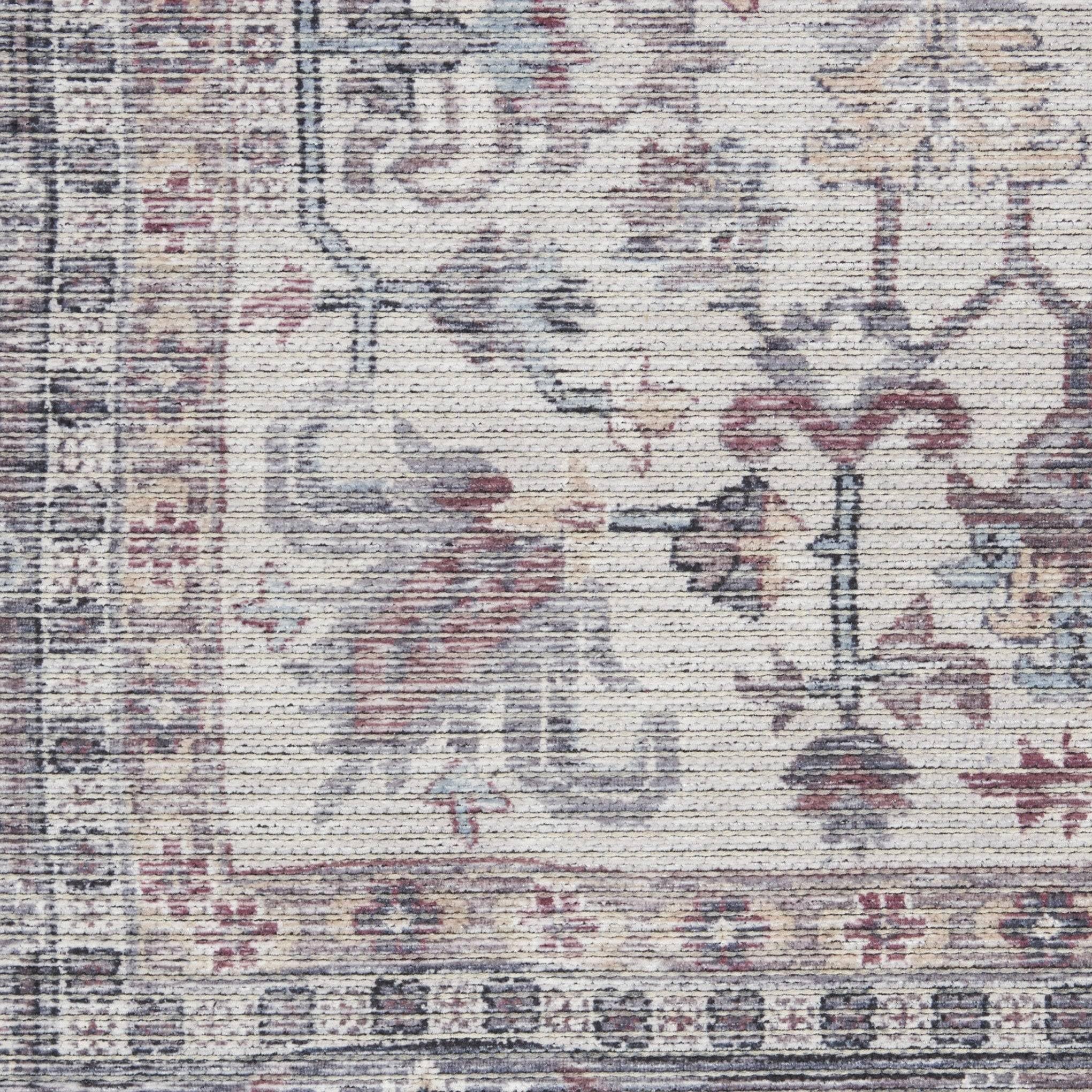 HomeRoots 522536 8 x 10 ft. Gray Floral Power Loom Distressed Rectangle Traditional Area Rug