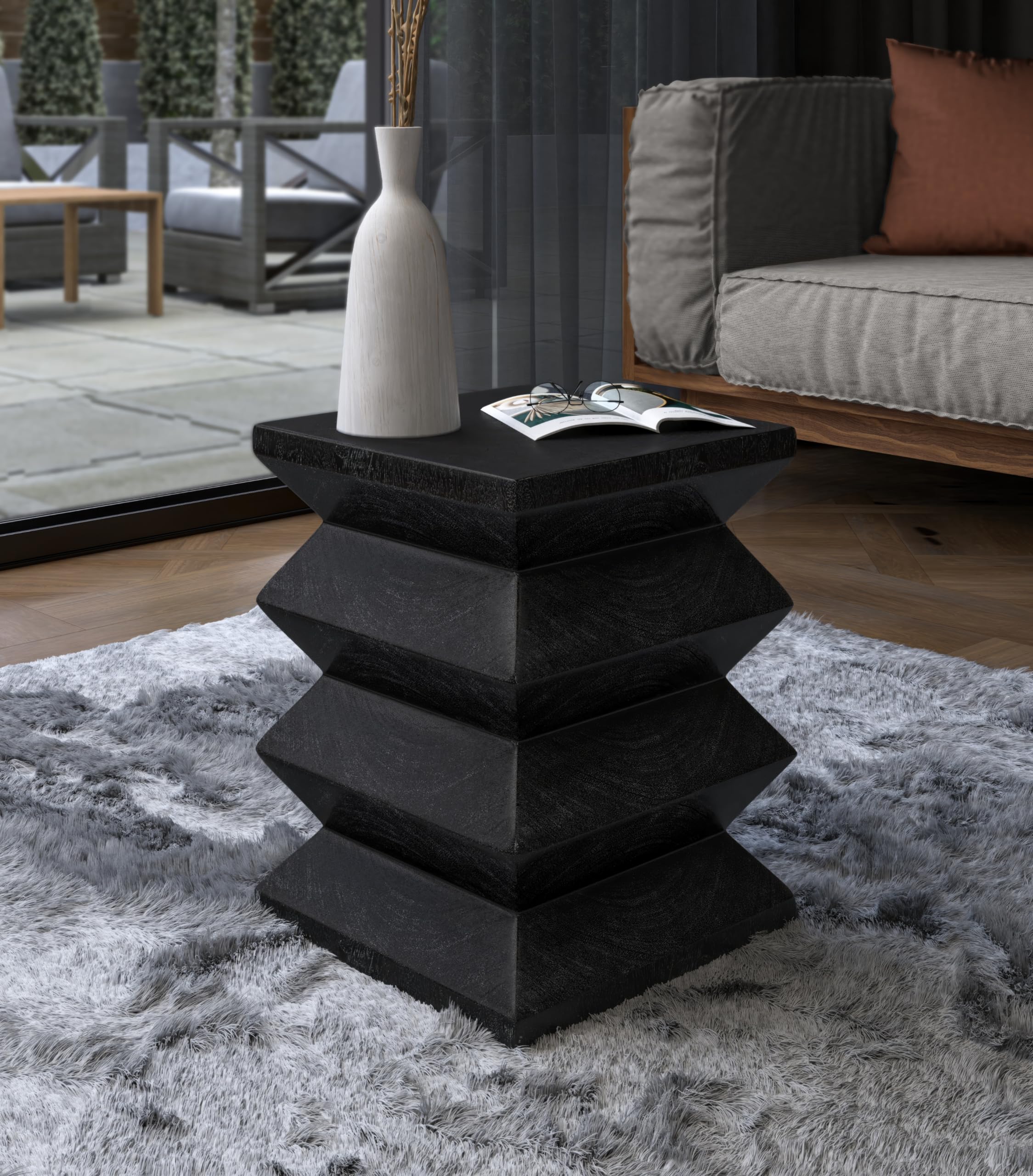 Npd Furniture And More Elsie Trembesi, Black Side/End Table