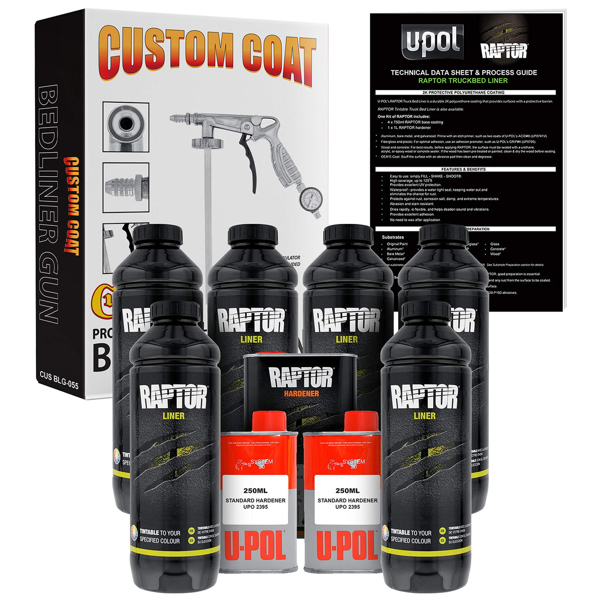 Mutes Raptor Custom Shop U-Pol Raptor Tintable Urethane Spray-On Truck Bed Liner Ki ...