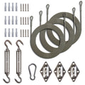 Royal Shade Hardware Kit Set For Triangle Sun Shade Sails Canopy, Easy-Tensioning, 316 Military-Grade Stainless Steel (6 Inch Hardware Kit + Cables)