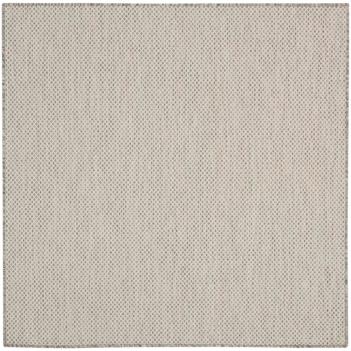 Nourison Courtyard Indoor/Outdoor Ivory/Silver 4' X Square Area Rug, Easy Cleaning, Non Shedding, Bed Room, Living Room, Dining