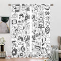 Cinbloo Kids Video Games Curtains 52W X 84L Inch Rod Pocket Black White Gamer For Teen Boys Bedroom Decor Gaming Racing Monitor